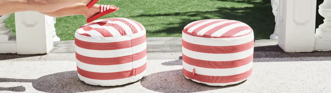 Poufs & ottomans and low soft chairs seating at DesertRiver.shop