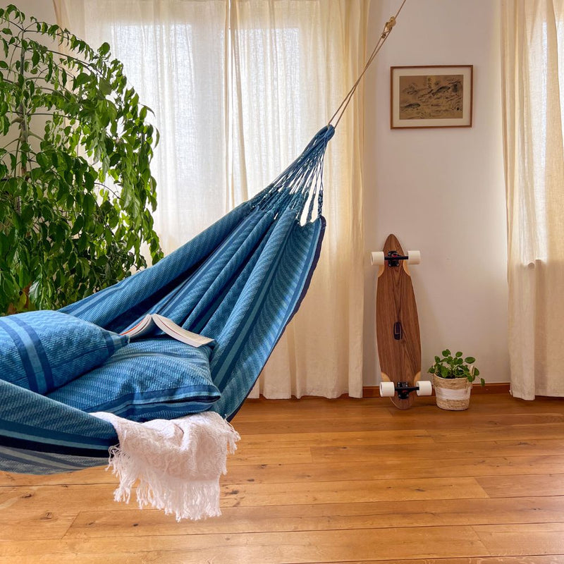 LA SIESTA Flora Organic cotton classic swing hammock, double (160 cm width). Stand optional.