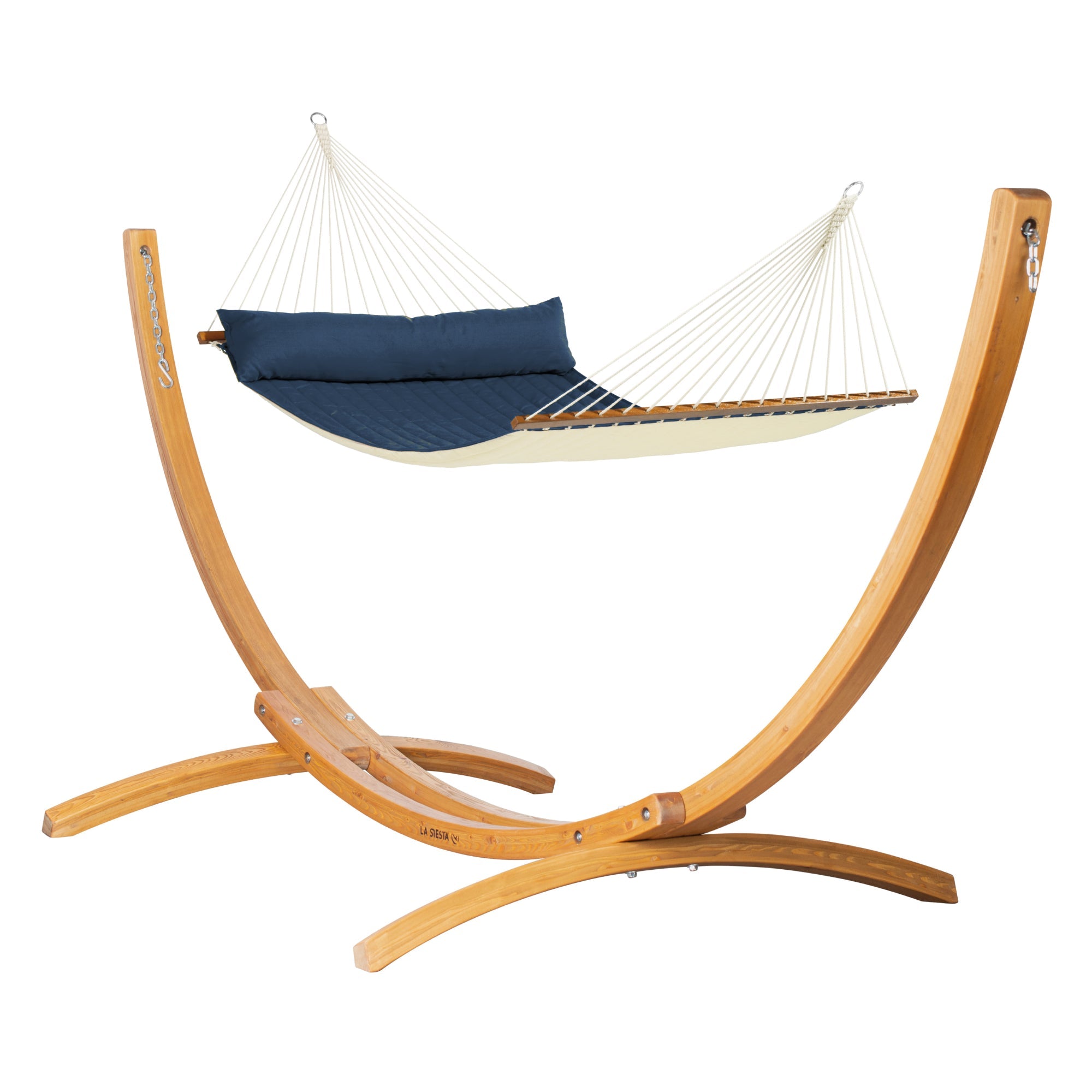LA SIESTA Alabama Kingsize Hammock with Wooden Stand (Size XL - 140 cm)