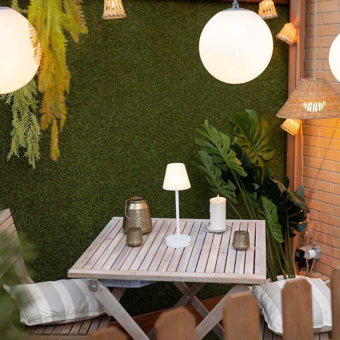 New Garden Lola Slim Table Lamp, (H 30 cm, White)