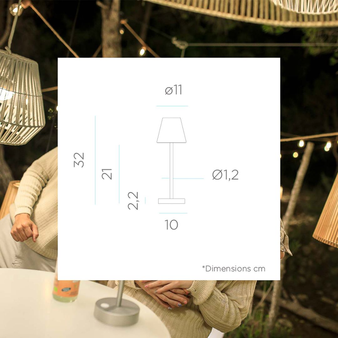 New Garden Lola Slim Table Lamp, (H 30 cm, White)