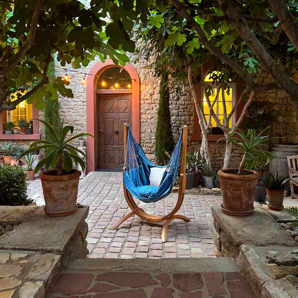 LA SIESTA Udine Outdoor Hammock Chair in Sea Salt and Almond