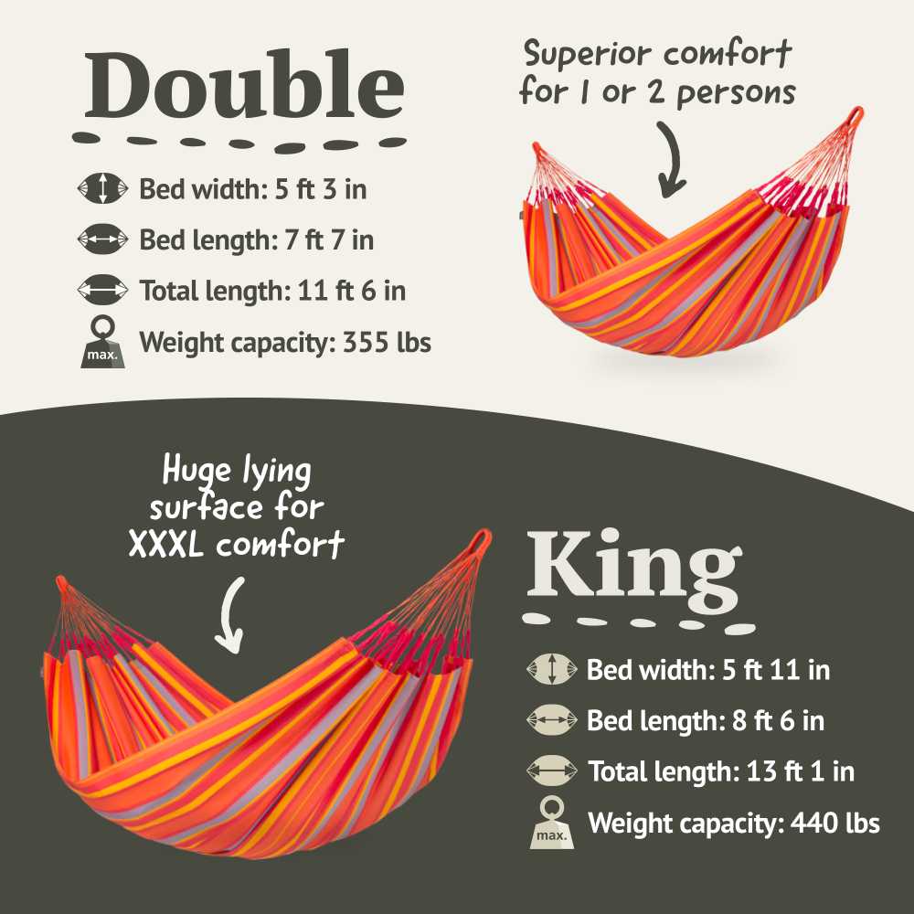 LA SIESTA Brisa classic swing hammock, kingsize (180 cm width) - DesertRiver.shop