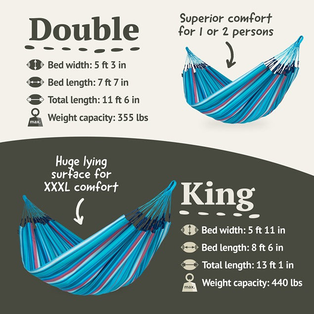 LA SIESTA Brisa classic swing hammock, double (160 cm width) - DesertRiver.shop