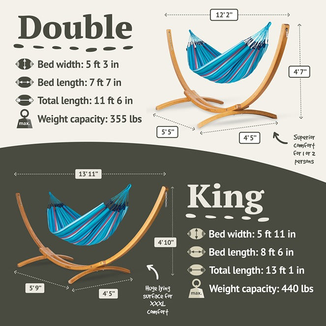 LA SIESTA Brisa classic swing hammock, double (160 cm width) - DesertRiver.shop