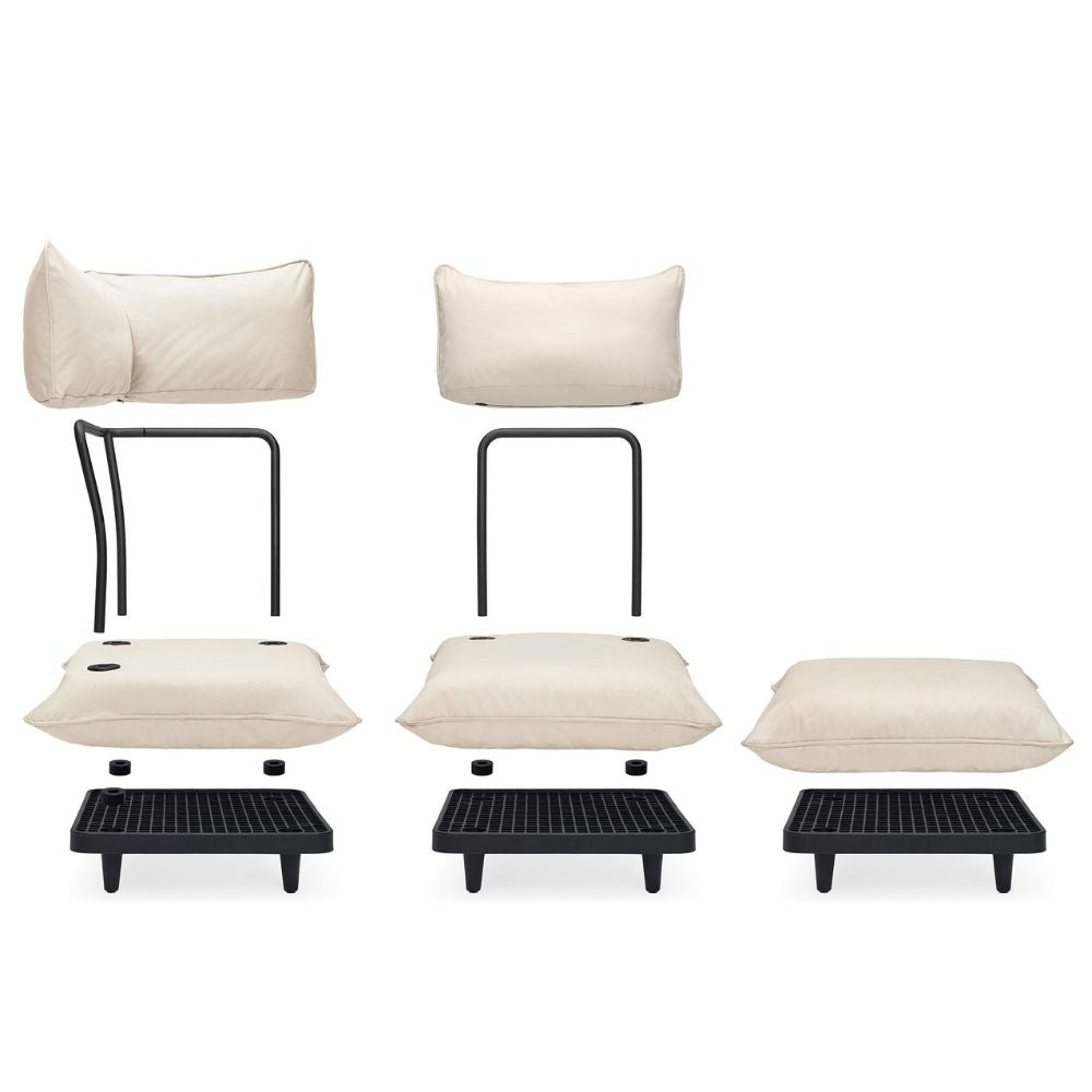 Fatboy Paletti 3-Seater Outdoor Sofa with Footstool (Sahara)