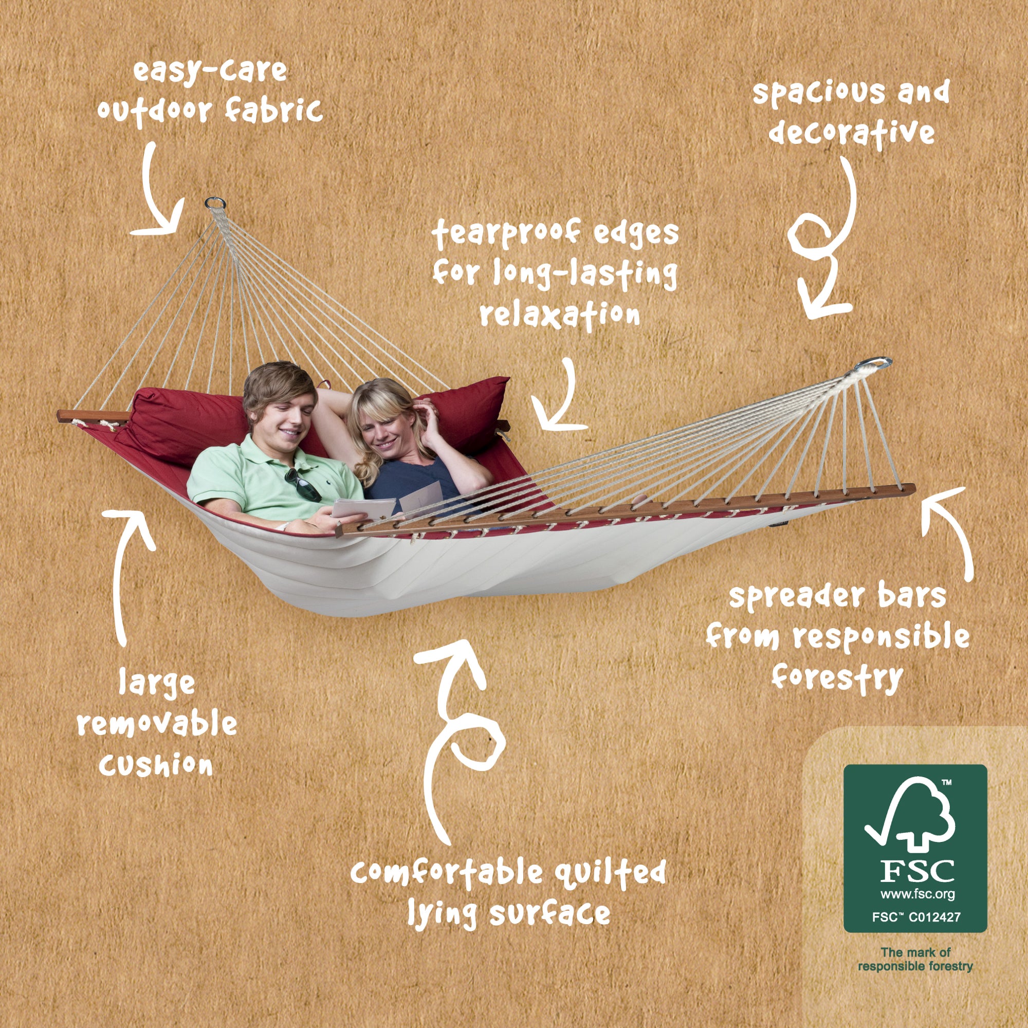 LA SIESTA Alabama Kingsize Hammock Swing is Good for Sharing