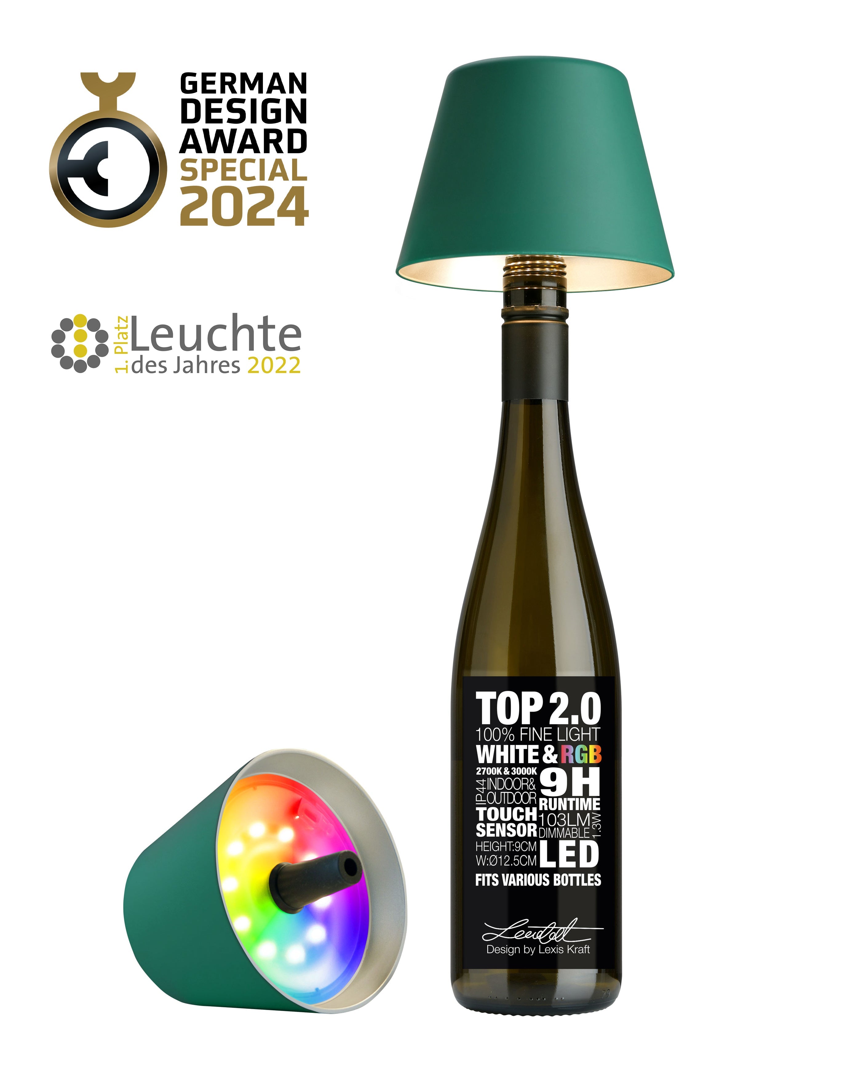 Sompex Top 2.0 Bottle Table Lamps are Suitable for indoor and outdoor use