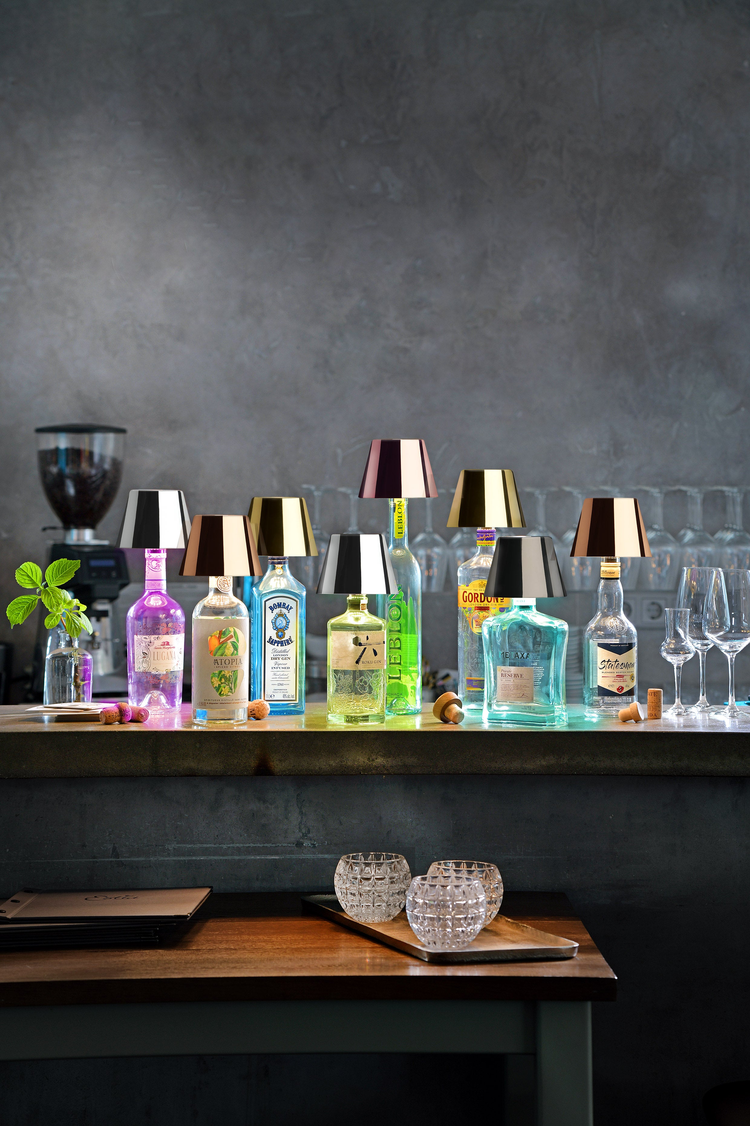 Sompex Top 2.0 Bottle Table Lamp with Glossy Finish is multi-awarded for its design