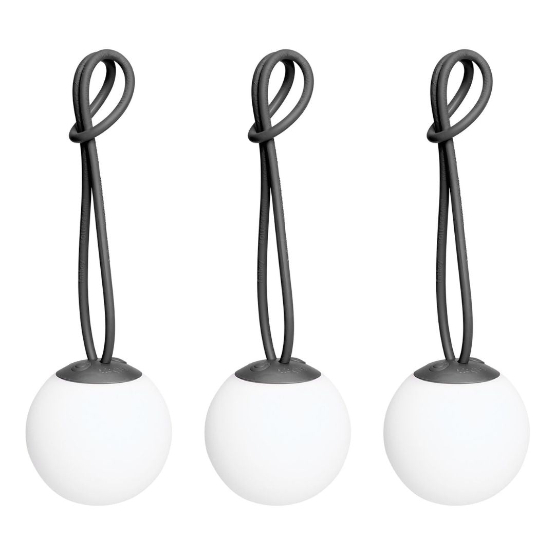 Set of three rechargeable Fatboy Bolleke Mini hanging lights, sold by Desert River Shop