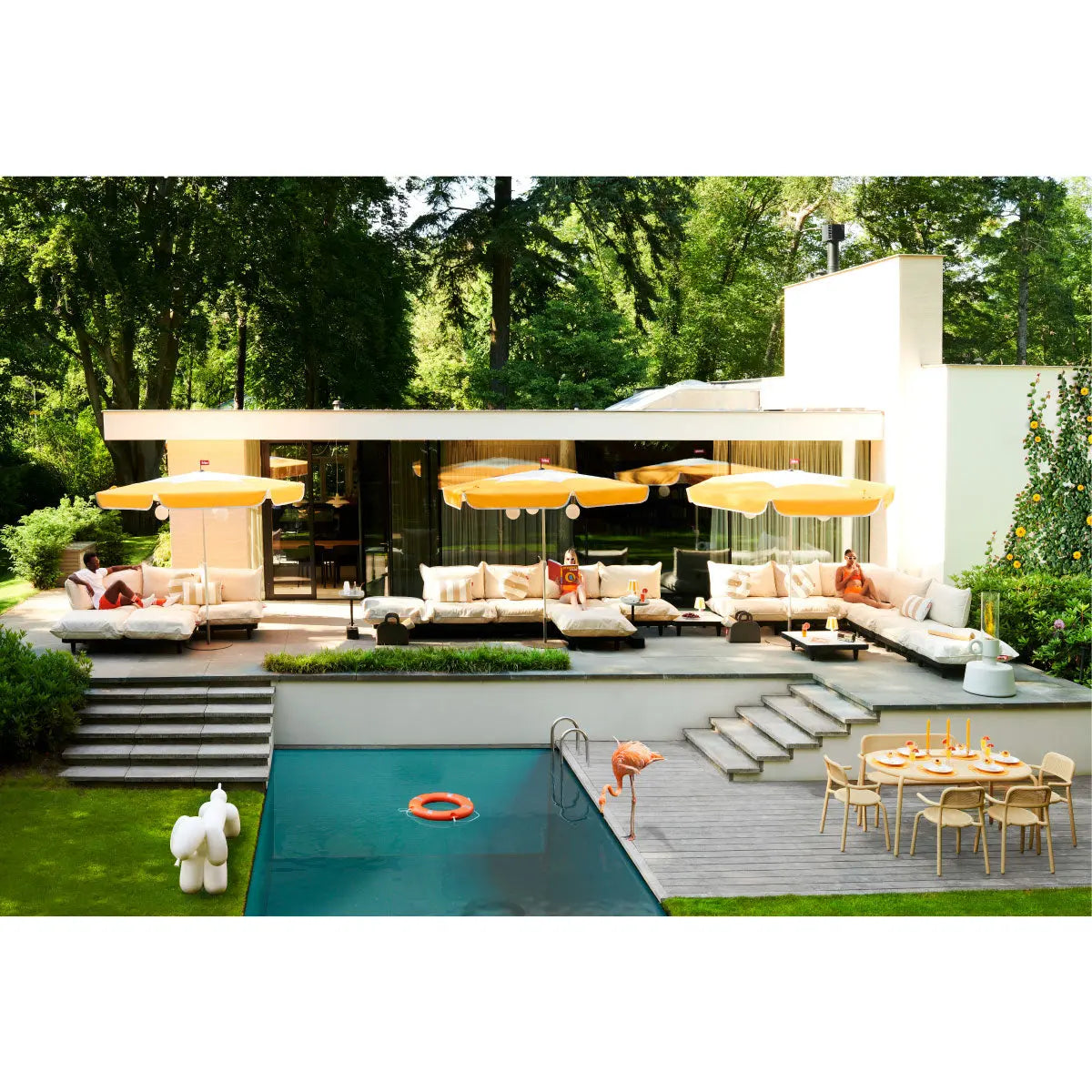 Fatboy Circle outdoor cushion, stripe - DesertRiver.shop