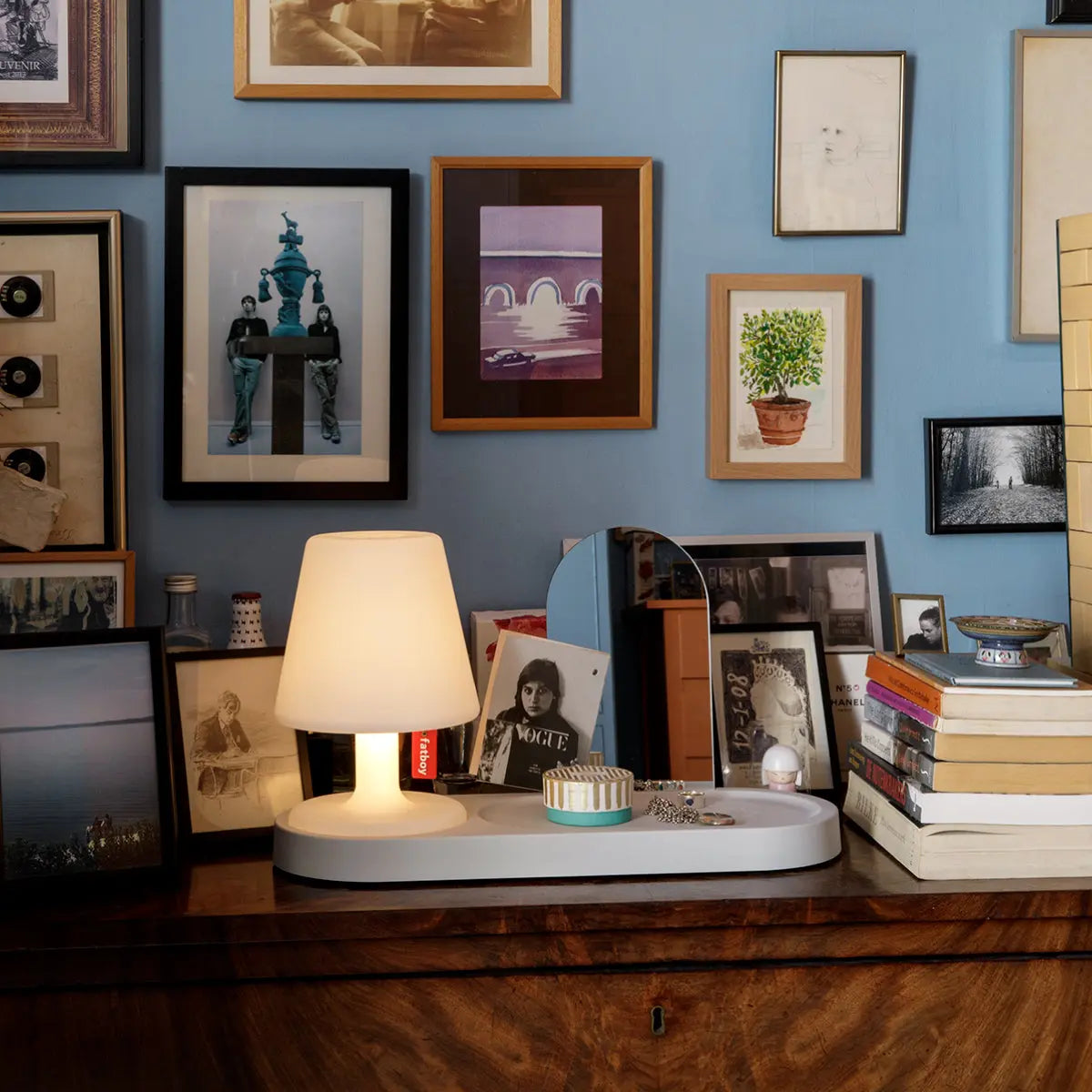 Fatboy Edison the Petit table lamp with shelf and mirror - DesertRiver.shop