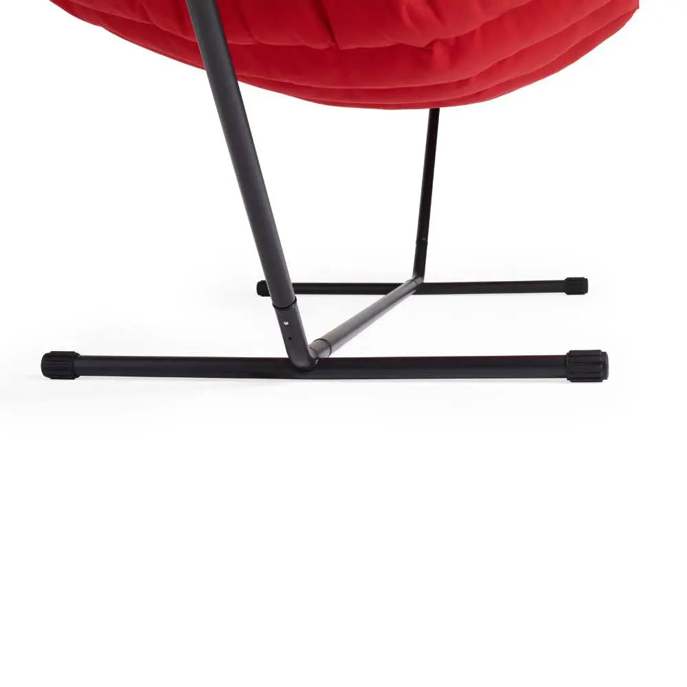 Black PVC Coated Metal Stand for Red Hammock Swing