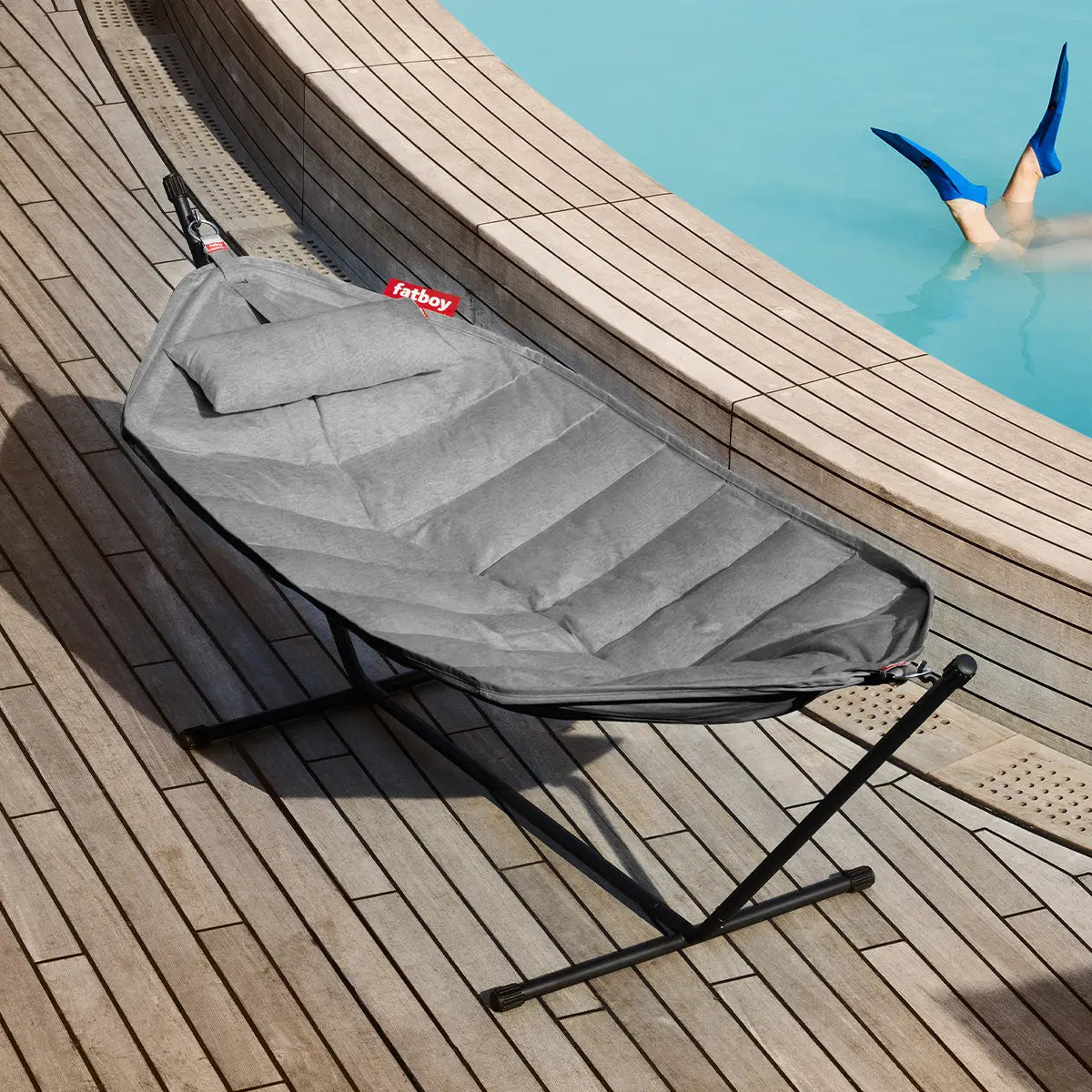 Fatboy Hammock Superb with black frame, rock grey - DesertRiver.shop