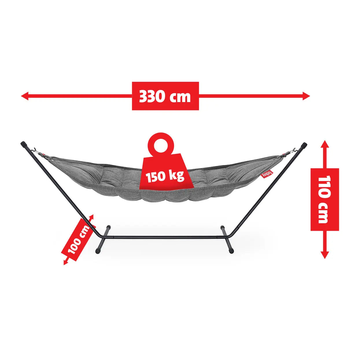 Fatboy Hammock Superb with black frame, rock grey - DesertRiver.shop
