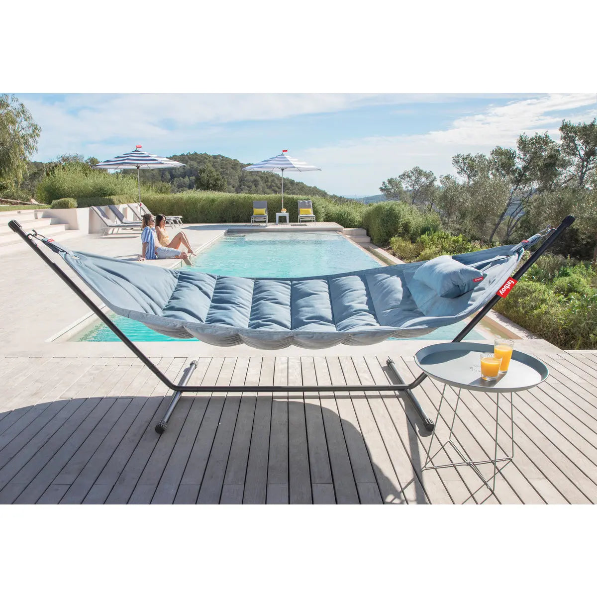 Black PVC Coated Metal Stand for Rock Grey Hammock Swing