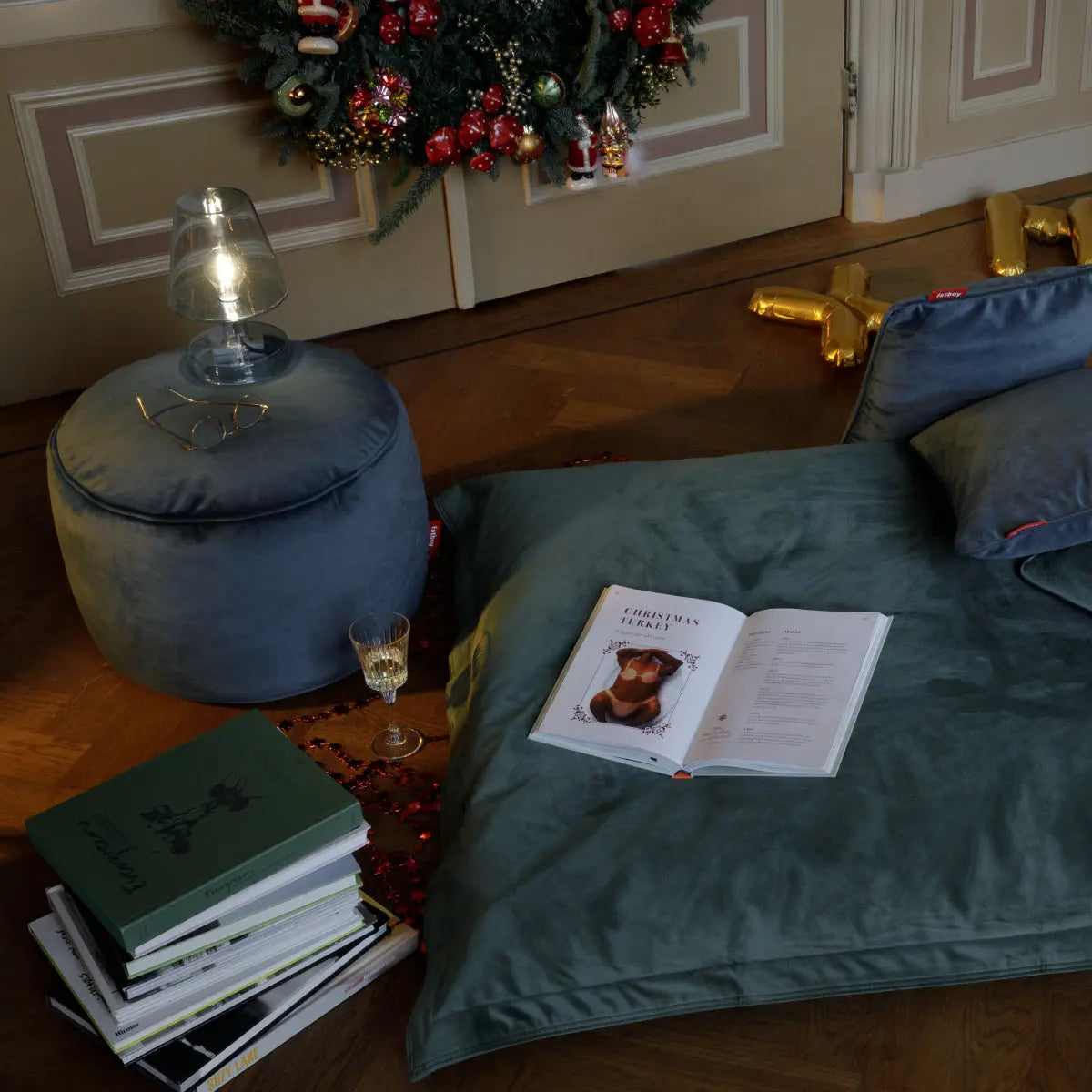 Fatboy King throw pillow, recycled velvet - DesertRiver.shop