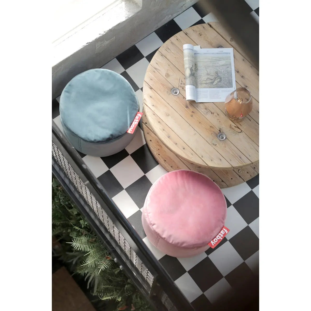 Fatboy Point Pouf velvet, deep blush pouffe - DesertRiver.shop