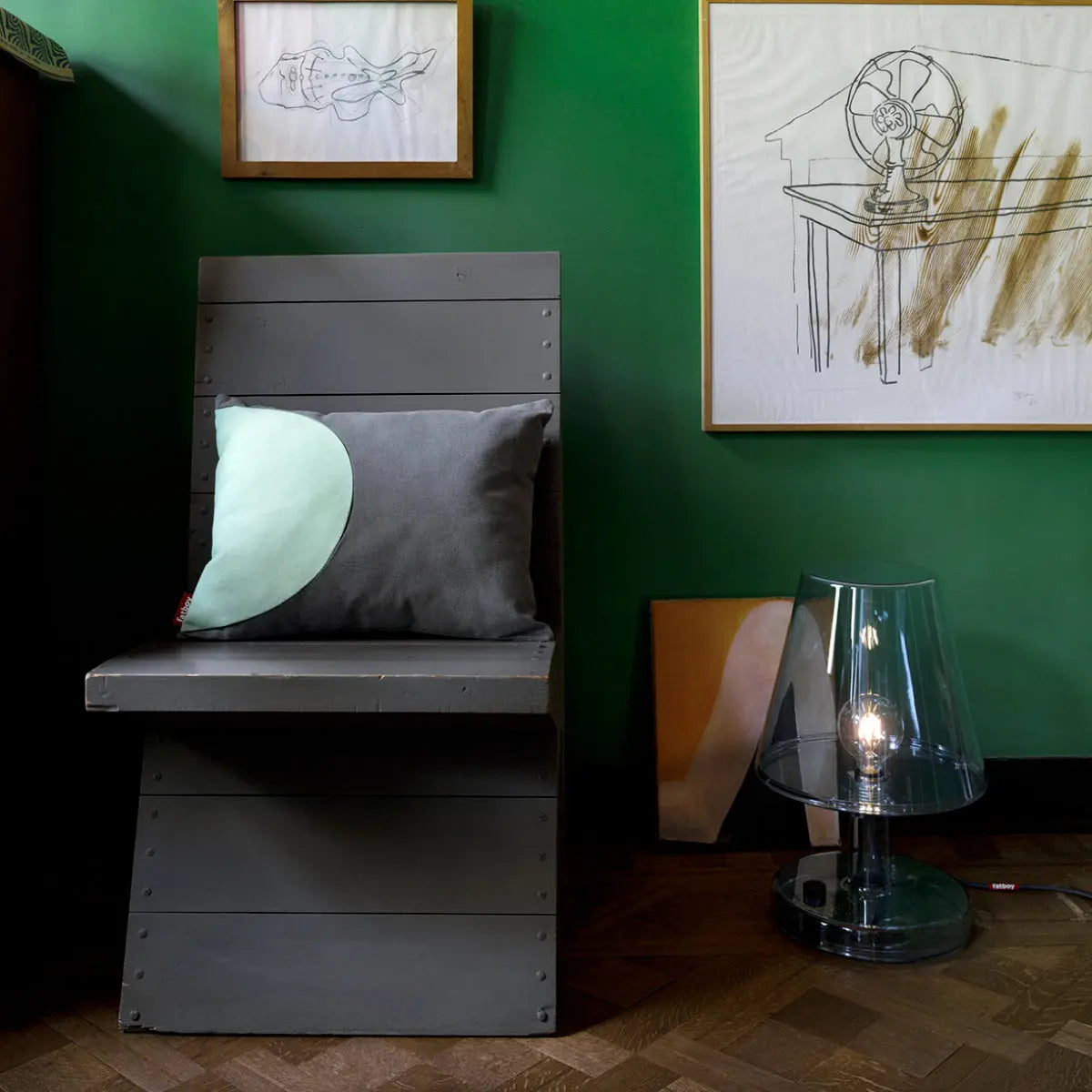 Fatboy Pop throw pillow, matcha - DesertRiver.shop