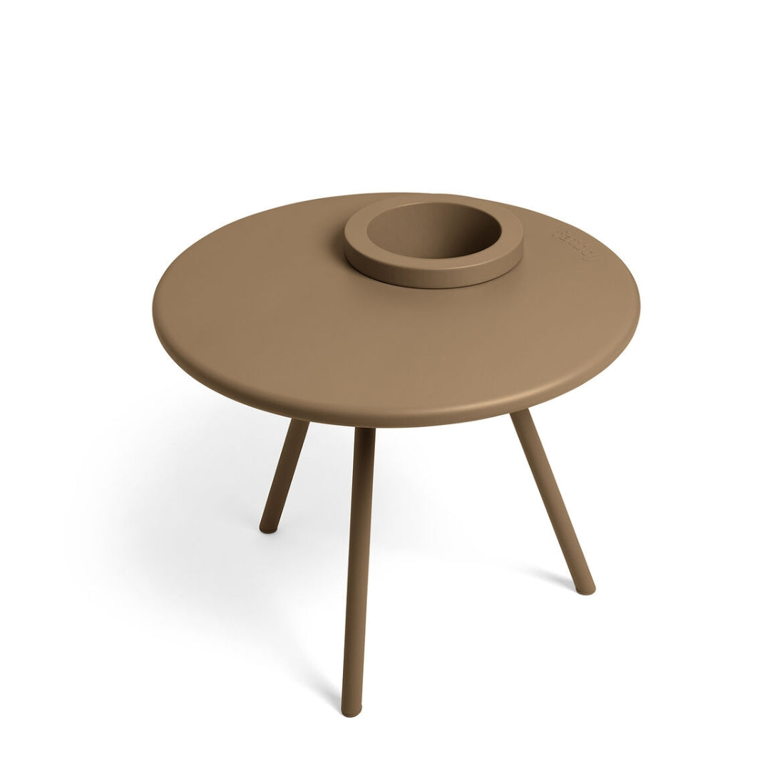 Fatboy Bakkes Side Table in Mochaccino with built-in planter, minimalist design combining function and greenery, from Desert River Shop.