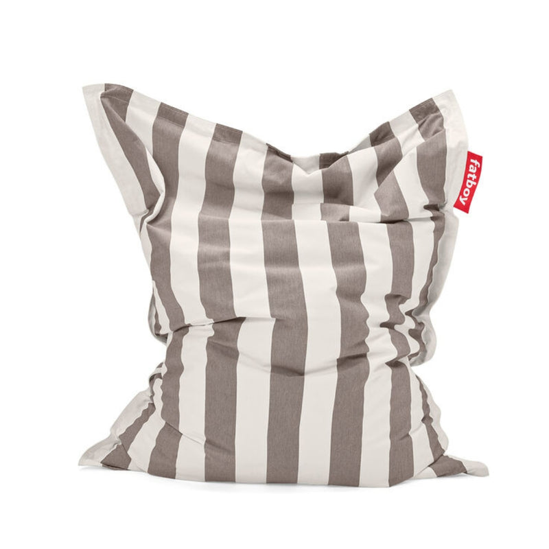 Oversized Fatboy Original Outdoor Bean Bag in Stripe Cacao, designed for relaxed outdoor lounging with bold vertical stripes, from Desert River Shop.