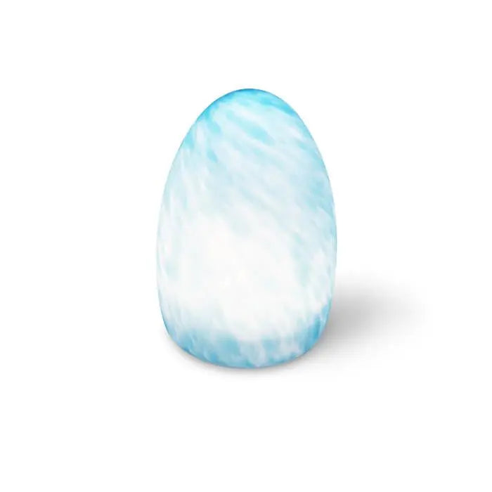 Filini Classic Egg speckle LED table lamp, blue, set of 2 Filini