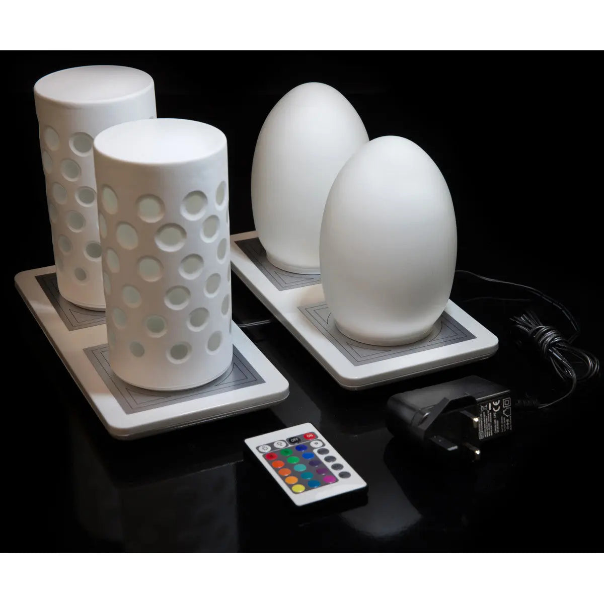 Filini Classic Rib LED table lamp, set of 2 Filini