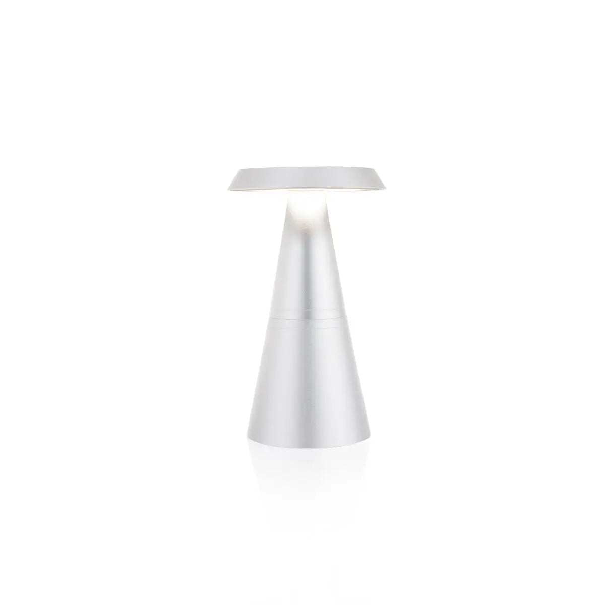 Filini Cone metal table lamp, silver - DesertRiver.shop