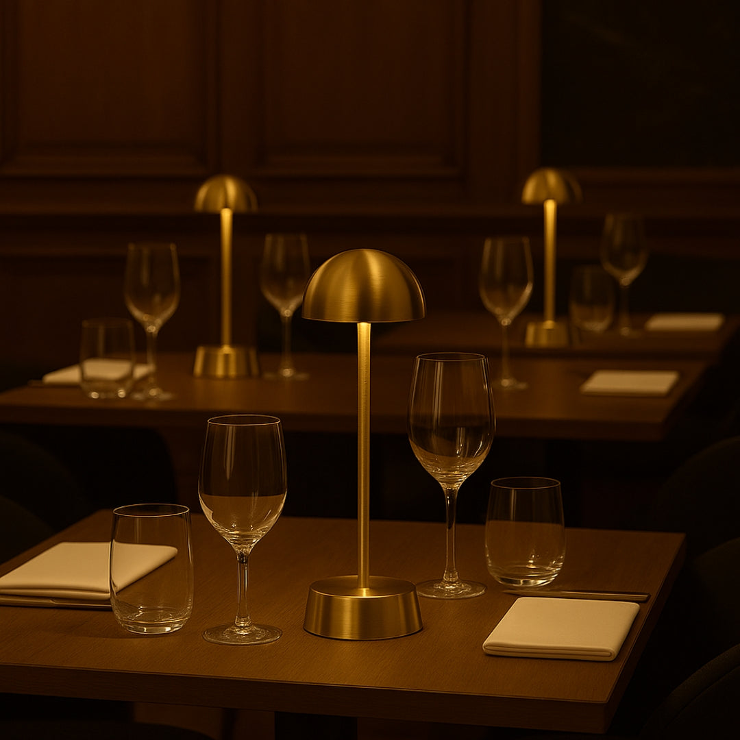 Filini Halo Dome table lamp, brass gold
