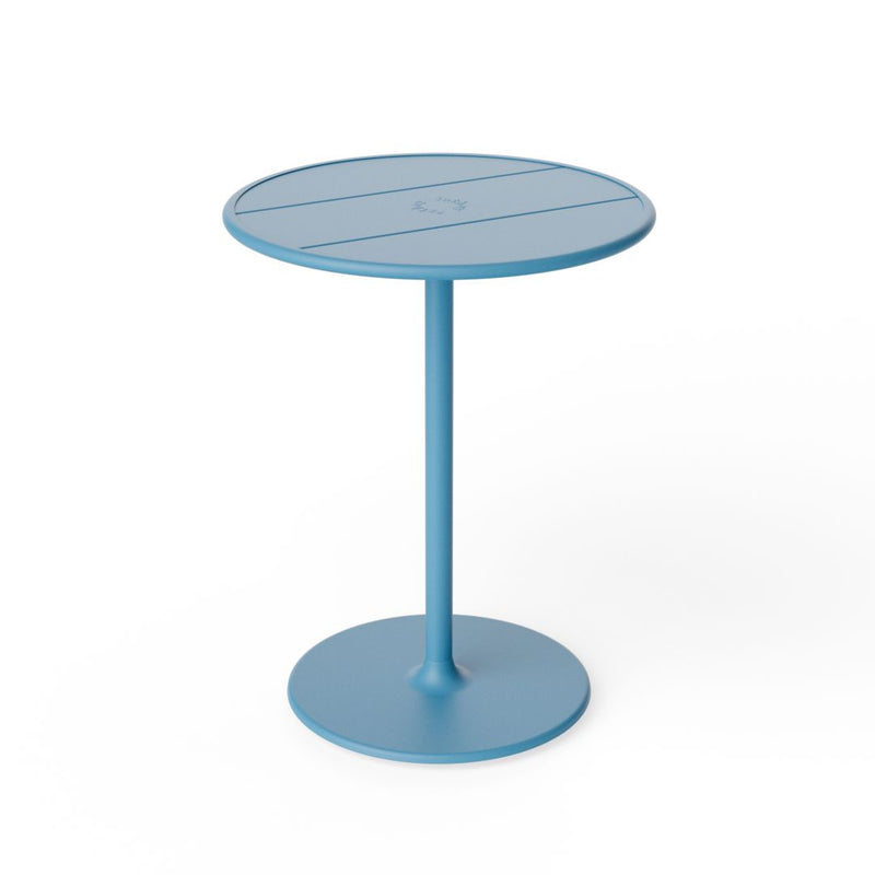 Compact round Fatboy Fred’s Bistreau table in blue, available from Desert River Shop