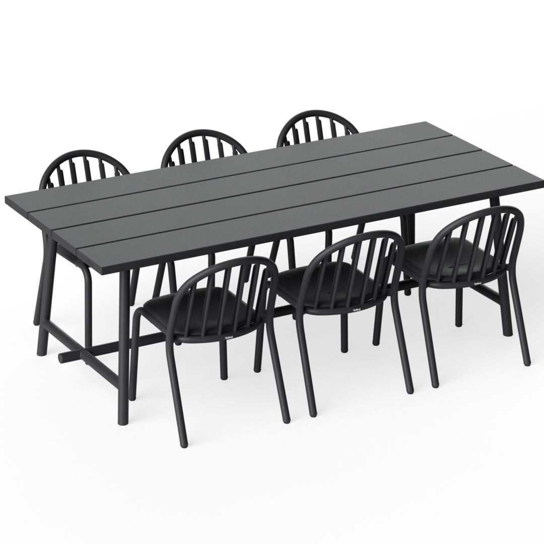 Fatboy Fred's Outdoor Dining Table and Chair Set (6-Seater)