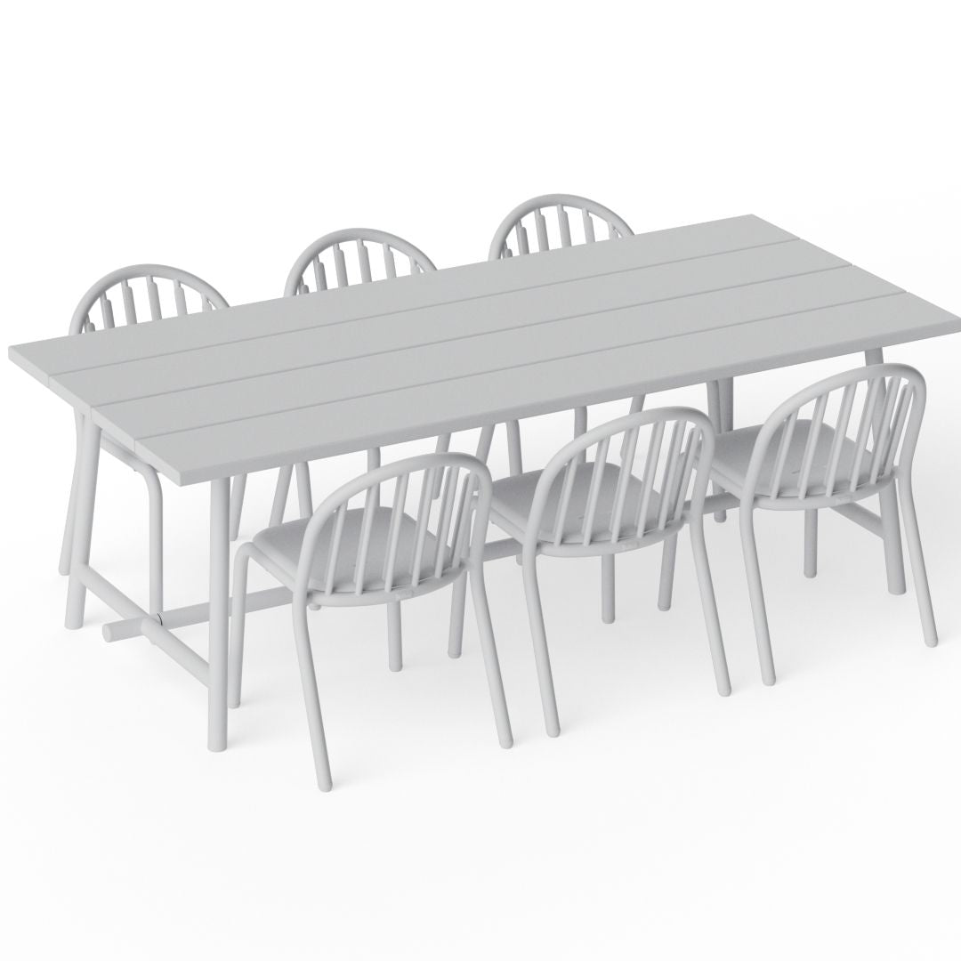 Fatboy Fred's Outdoor Dining Table and Chair Set (6-Seater)