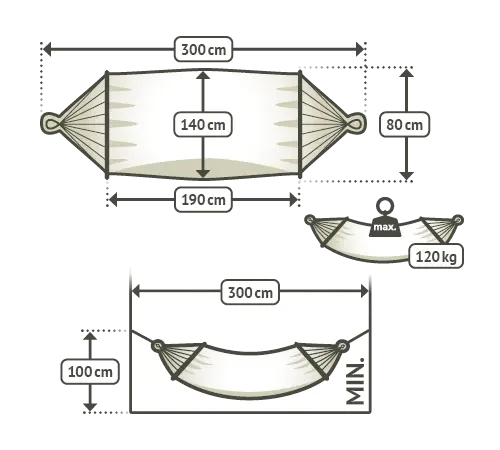 LA SIESTA Alisio spreader bar hammock for outdoor, single - DesertRiver.shop