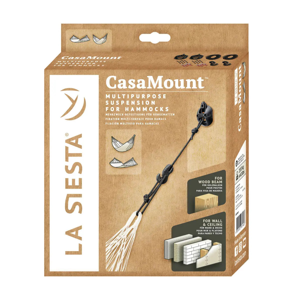 LA SIESTA CasaMount multipurpose wall-mount suspension set for hammock - DesertRiver.shop