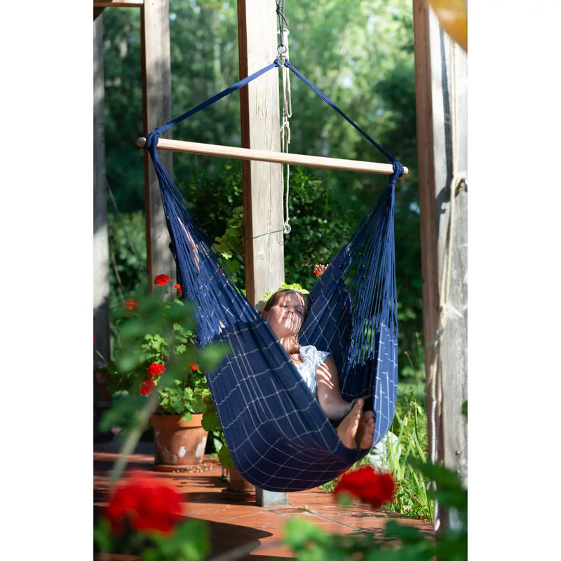 LA SIESTA Domingo Marine weather-resistant outdoor hammock chair, single - DesertRiver.shop