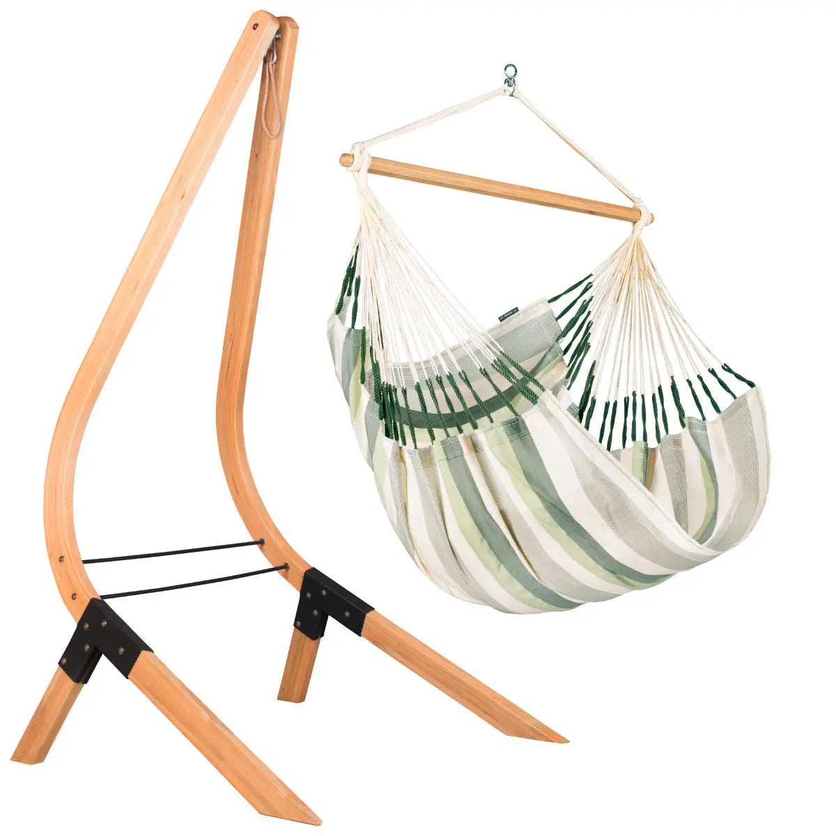 LA SIESTA Domingo Comfort Hammock Chair with Wooden Stand (W 115 cm) - Showroom Display