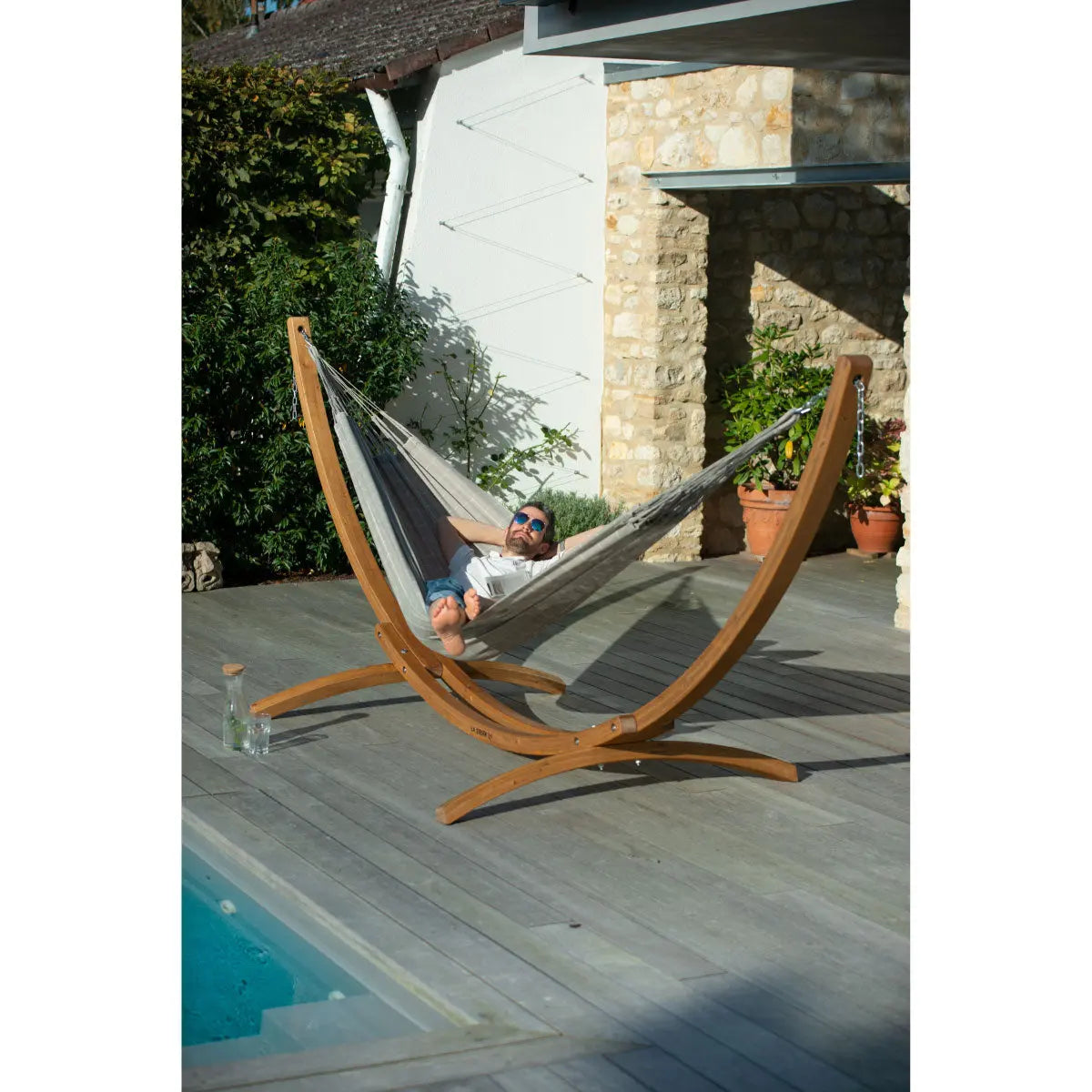 LA SIESTA Elipso Nature wooden stand for kingsize hammock - DesertRiver.shop