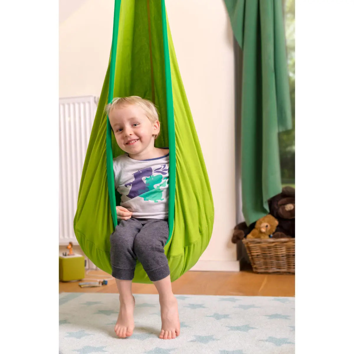 LA SIESTA Joki organic cotton kids hanging nest with suspension kit, indoor use - DesertRiver.shop