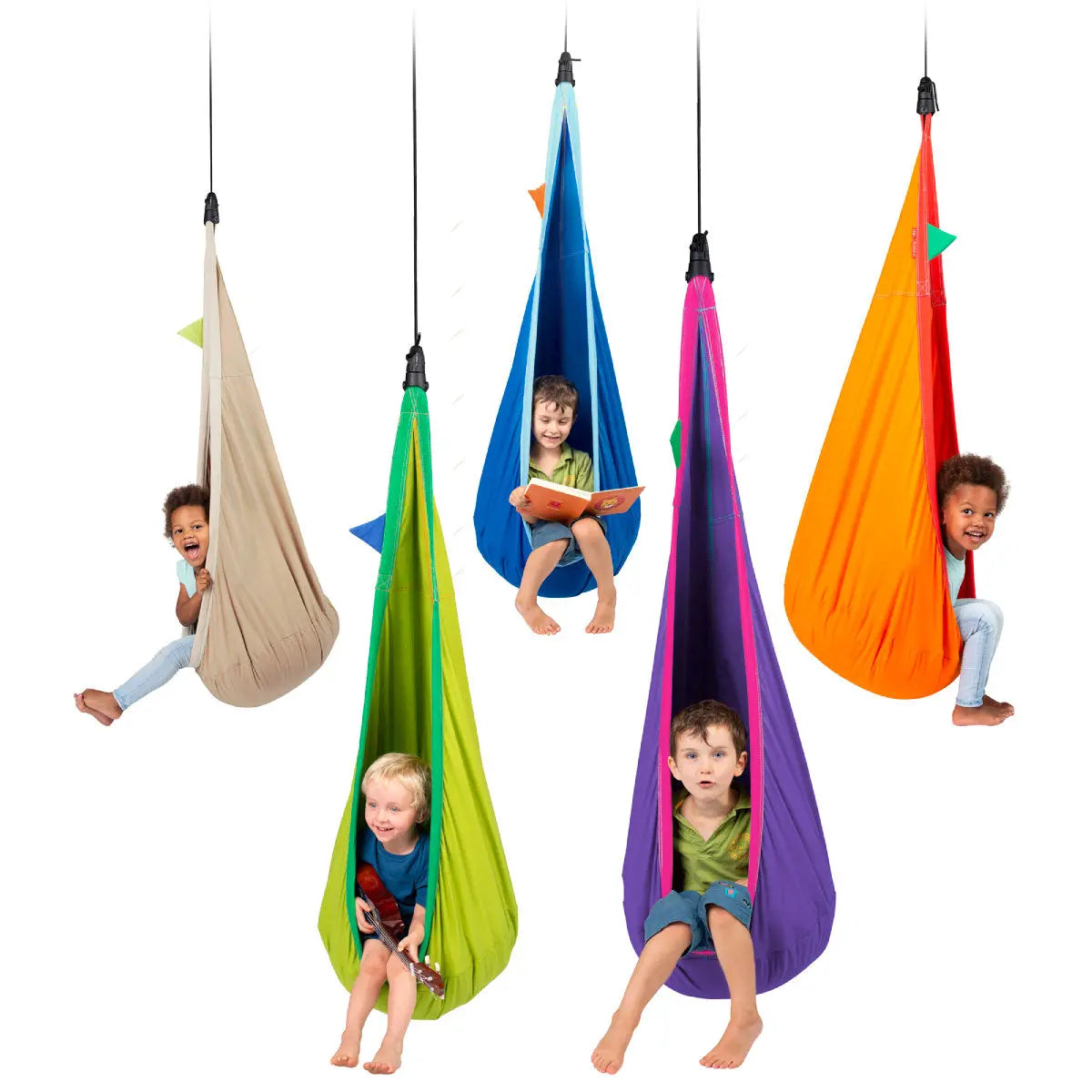LA SIESTA Joki organic cotton kids hanging nest with suspension kit, indoor use - DesertRiver.shop