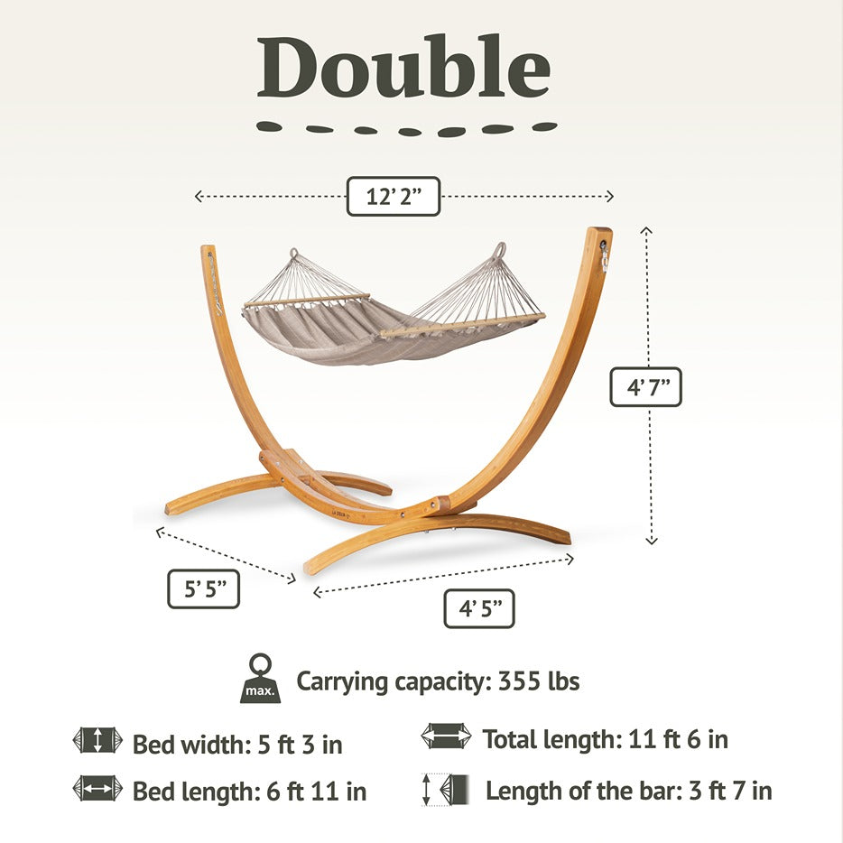 LA SIESTA Alisio spreader bar hammock for outdoor, double - DesertRiver.shop