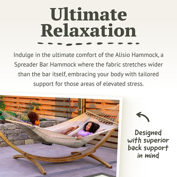 LA SIESTA Alisio spreader bar hammock for outdoor, double - DesertRiver.shop