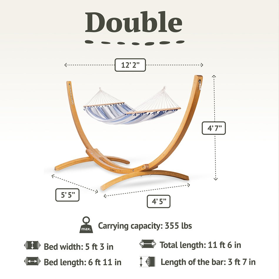 LA SIESTA Alisio spreader bar hammock for outdoor, double - DesertRiver.shop