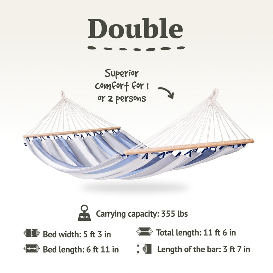 LA SIESTA Alisio spreader bar hammock for outdoor, double - DesertRiver.shop