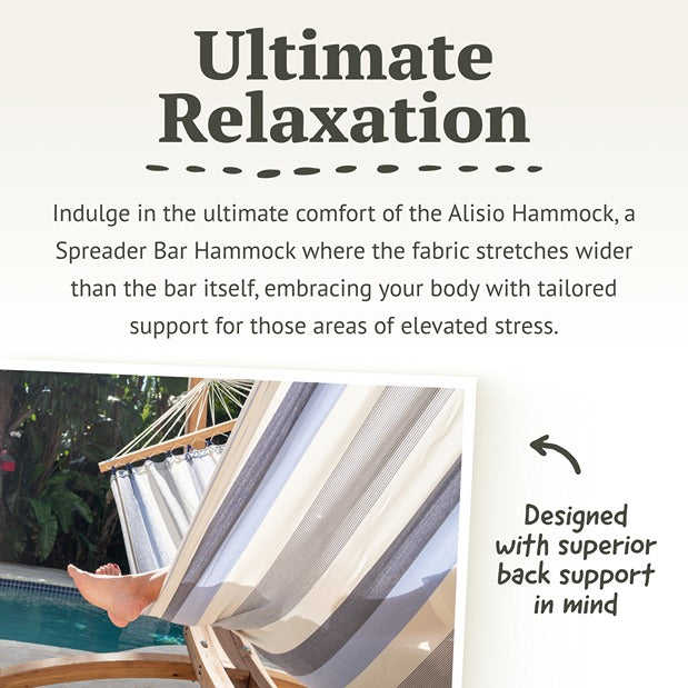 LA SIESTA Alisio spreader bar hammock for outdoor, double - DesertRiver.shop