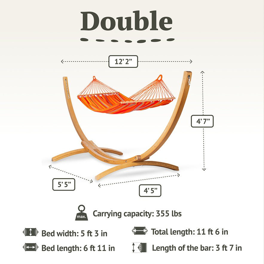 LA SIESTA Alisio spreader bar hammock for outdoor, double - DesertRiver.shop