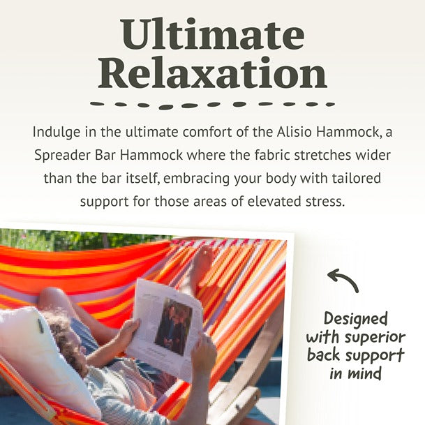 LA SIESTA Alisio spreader bar hammock for outdoor, double - DesertRiver.shop