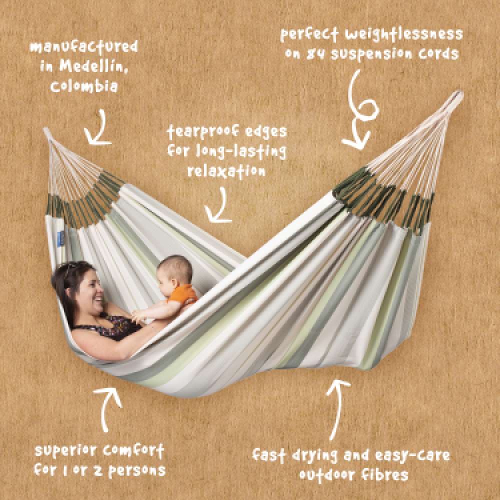 LA SIESTA Brisa classic swing hammock, double (160 cm width) - DesertRiver.shop