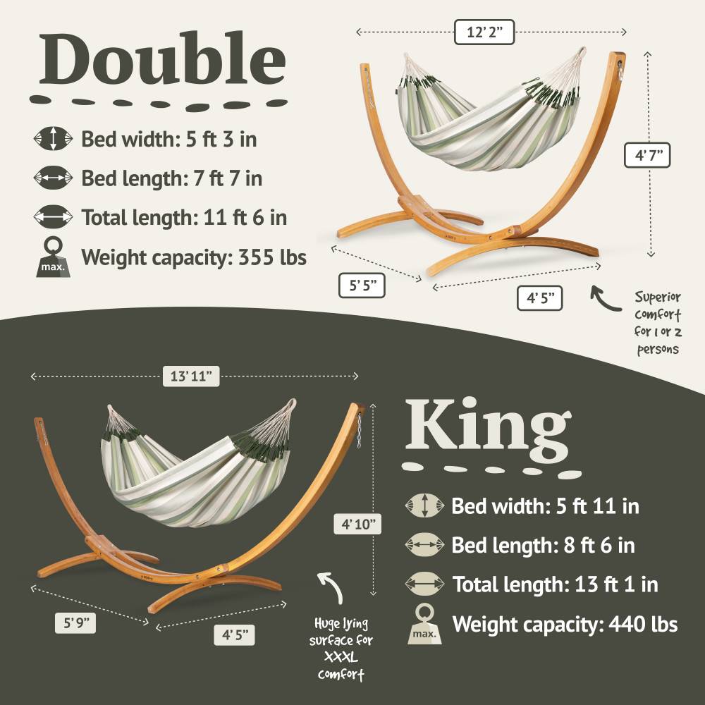 LA SIESTA Brisa classic swing hammock, double (160 cm width) - DesertRiver.shop