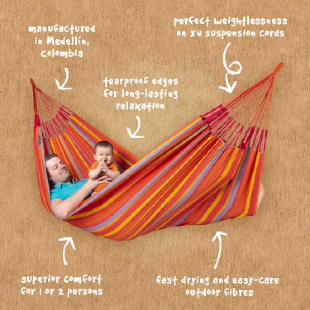 LA SIESTA Brisa classic swing hammock, double (160 cm width) - DesertRiver.shop