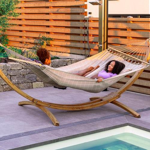 LA SIESTA Elipso Nature wooden stand for double hammock - DesertRiver.shop